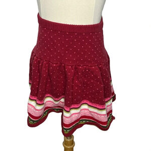 Gymboree girls red heart striped sweater pull on skirt sz 7